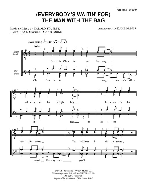(Everybody's Waitin' for) The Man with the Bag (TTBB) (arr. Briner)