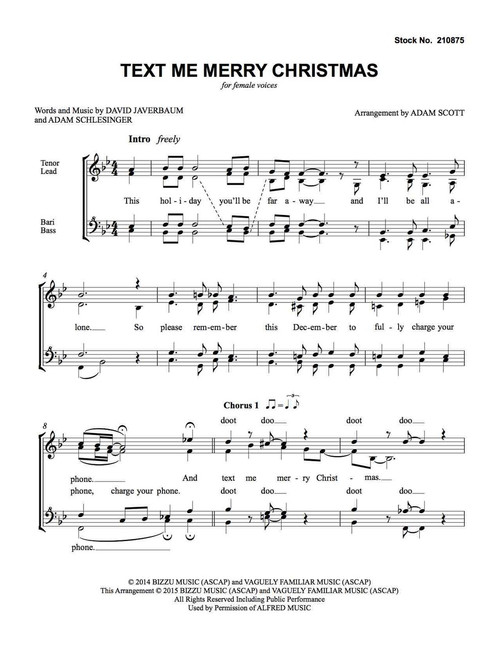 Text Me Merry Christmas (SSAA) (arr. Scott) - Download