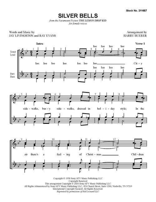 Silver Bells (SSAA) (arr. Buerer)