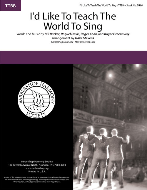 I'd Like To Teach The World To Sing (TTBB) (arr. Stevens)