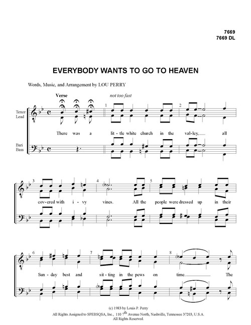Everybody Wants To Go To Heaven (TTBB) (arr. Perry)