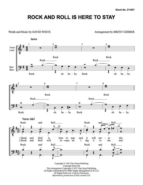 Rock and Roll Is Here to Stay (TTBB) (arr. Gerber)