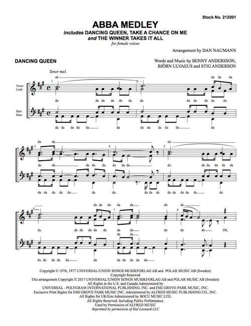 ABBA Medley (SSAA) (arr. Naumann)- Special Order