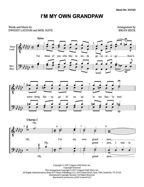 I'm My Own Grandpaw (TTBB) (arr. Beck)