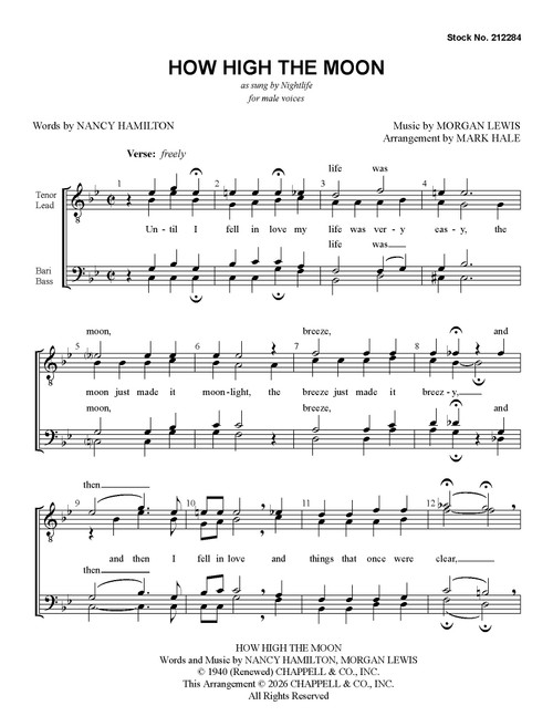 How High the Moon (TTBB) (arr. Hale) 