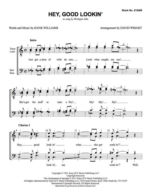 Hey, Good Lookin' (TTBB) (arr. Wright)
