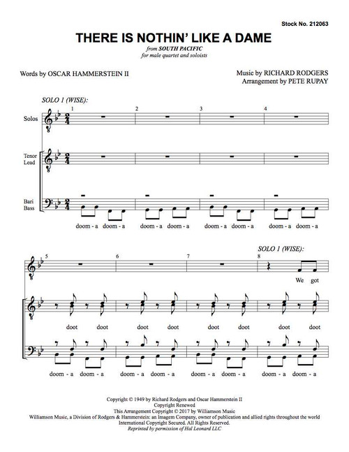 There Is Nothin' Like a Dame  & Soloists (TTBB) (arr. Rupay) - Download There Is Nothin' Like a Dame  & Soloists (TTBB) (arr. Rupay) - Download