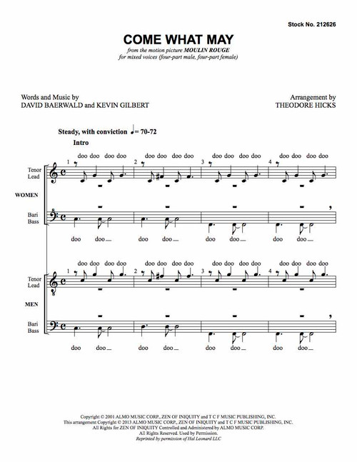 Come What May (8-part M/W) (arr. Hicks) - Download