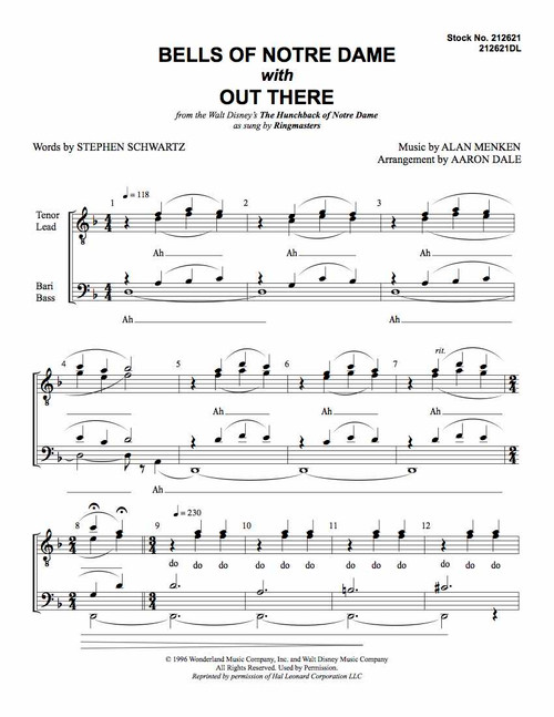 The Bells of Notre Dame with Out There (TTBB) (arr. Dale) - Download