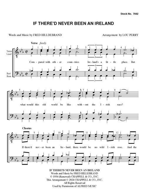 If There'd Never Been An Ireland (TTBB) (arr. Perry)