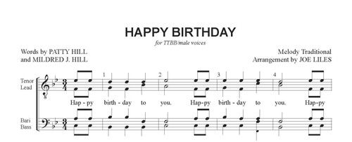 Happy Birthday (TTBB) (arr. Liles) (3/4 Version) - FREE Sheet Music + Digital Learning Tracks Bundle