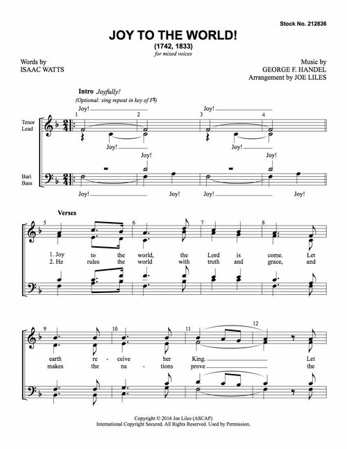 Joy to the World (SATB) (arr. Liles)