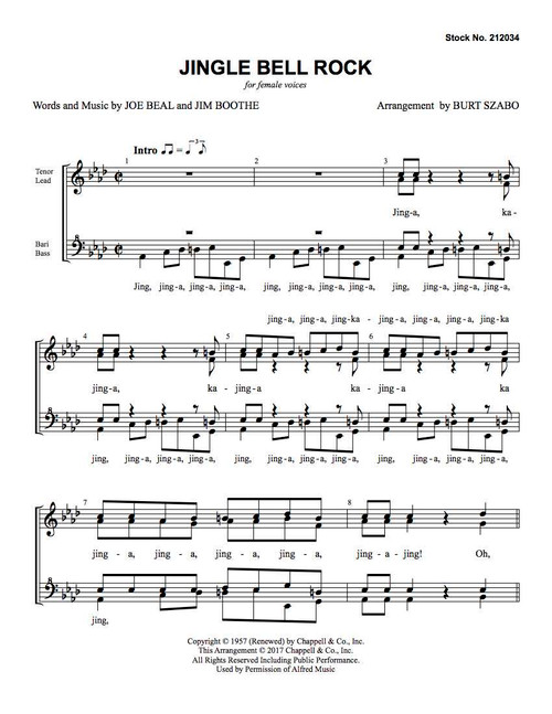 Jingle Bell Rock (SSAA) (arr. Szabo)