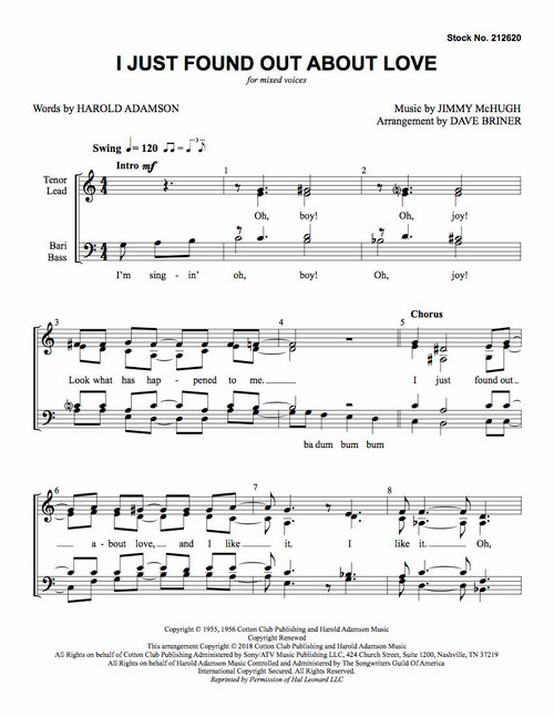 I Just Found out About Love (SATB) (arr. Briner)