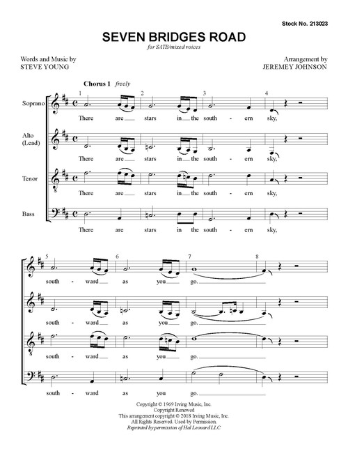 Seven Bridges Road (SATB) (arr. Johnson) - Download