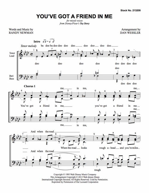 You've Got a Friend in Me (SATB) (arr. Wessler)