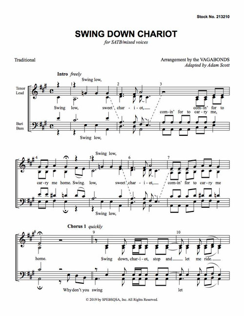 Swing Down Chariot (SATB) (arr. The Vagabonds) - Download