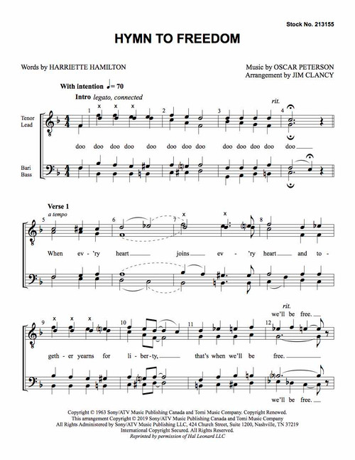 Hymn to Freedom (TTBB) (arr. Clancy)