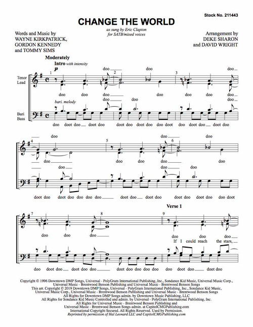 Change the World (SATB) (arr. Sharon & Wright)