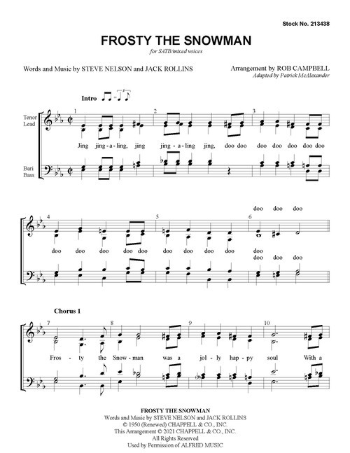 Frosty the Snowman (SATB) (arr. Campbell)