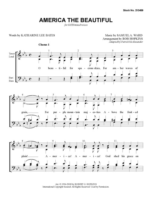 America the Beautiful (SATB) (arr. Hopkins)