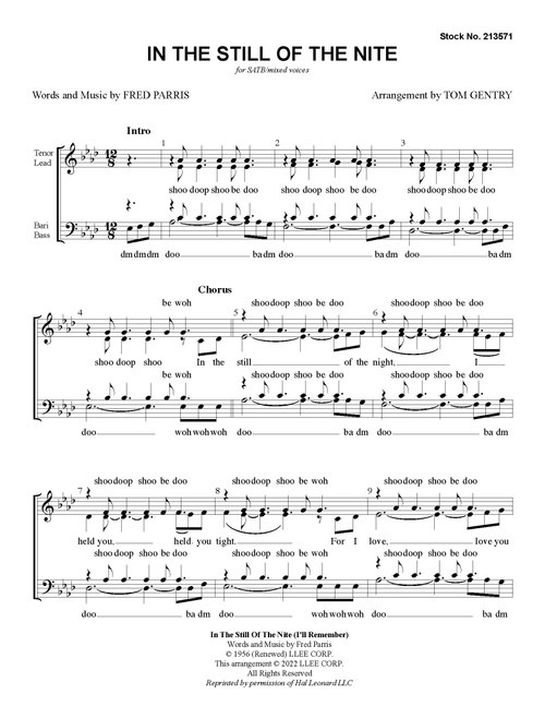 In the Still of the Nite (SATB) (arr. Gentry)