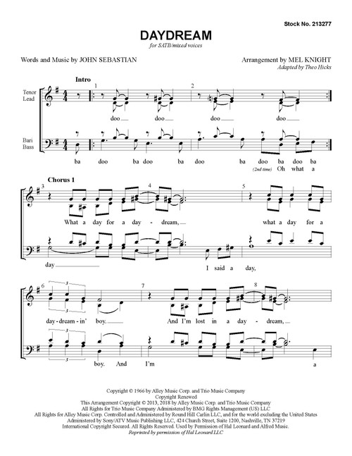 Daydream (SATB) (arr. Knight)