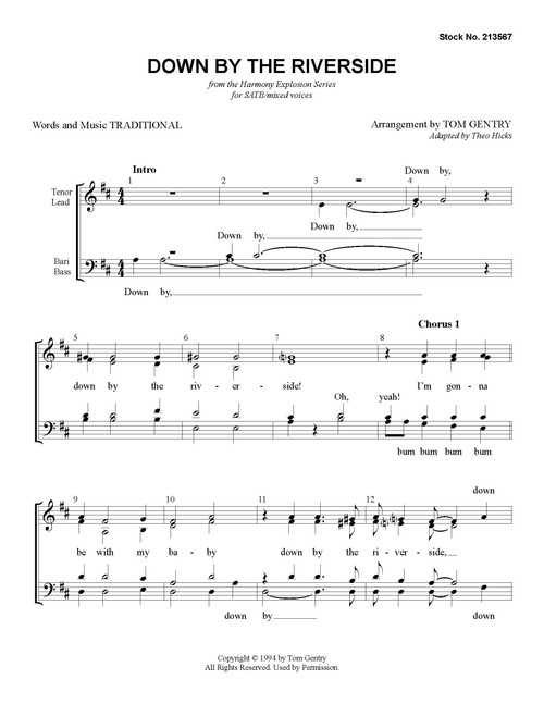 Down By the Riverside (SATB) (arr. Gentry)