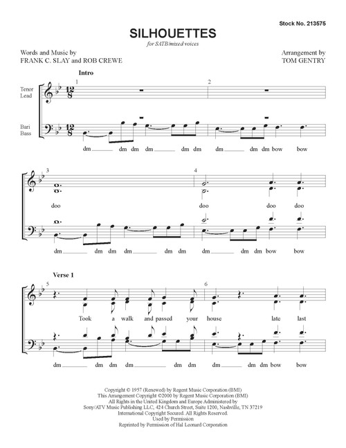 Silhouettes (SATB) (arr. Gentry)
