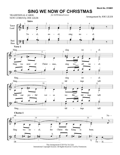 Sing We Now of Christmas (SATB) (arr. Liles) - Download