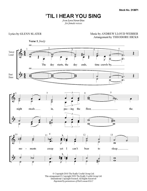 'Til I Hear You Sing (SSAA) (arr. Hicks)