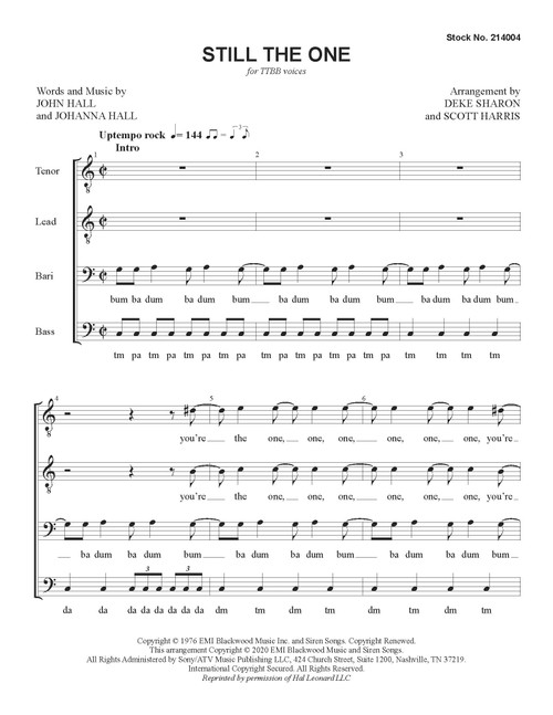 Still the One (TTBB) (arr. Sharon & Harris)