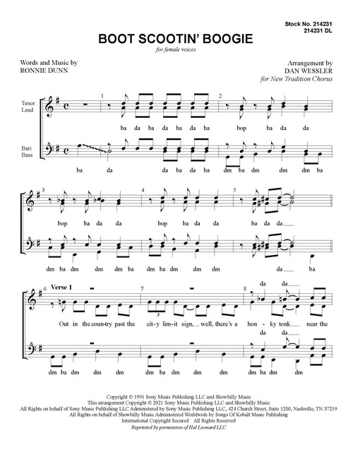 Boot Scootin' Boogie (SSAA) - arr. Dan Wessler - Download