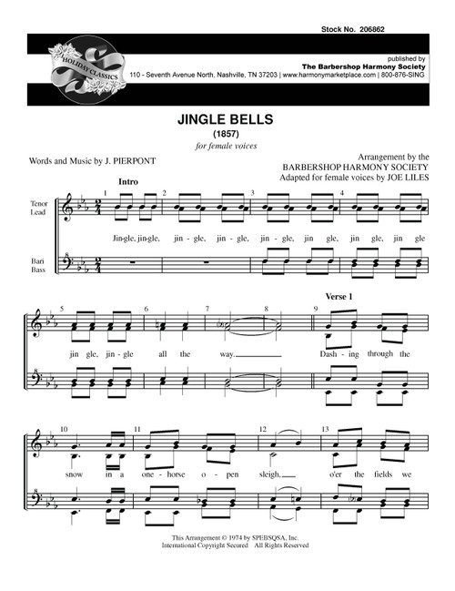 Jingle Bells (SSAA)  - Free Digital Download