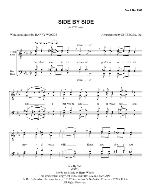 Side by Side (TTBB)  - Download