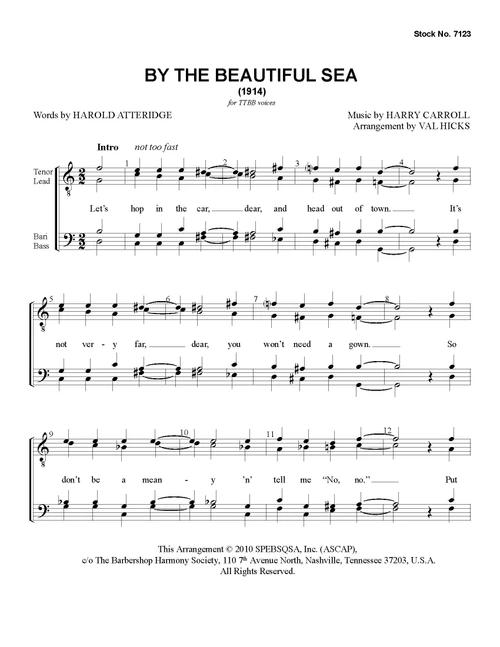 By the Beautiful Sea (TTBB) (arr. Hicks) - Download