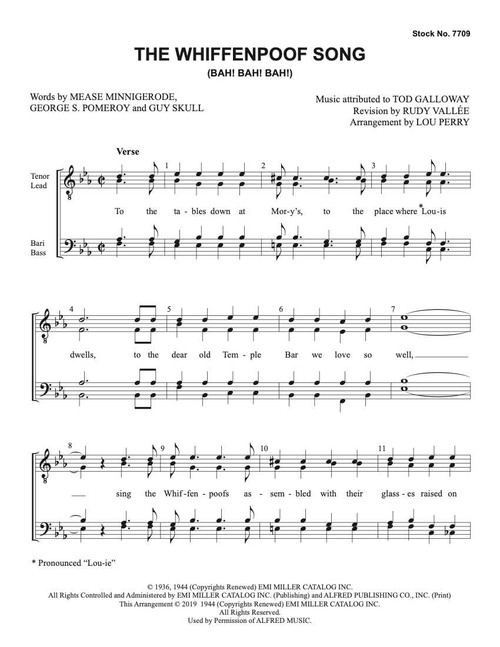 The Whiffenpoof Song (TTBB) (arr. Perry) - Download