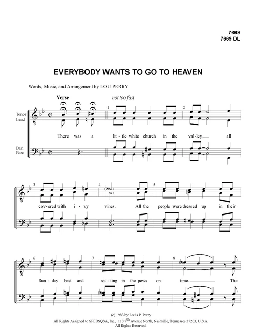 Everybody Wants To Go To Heaven (TTBB) (arr. Perry) - Download