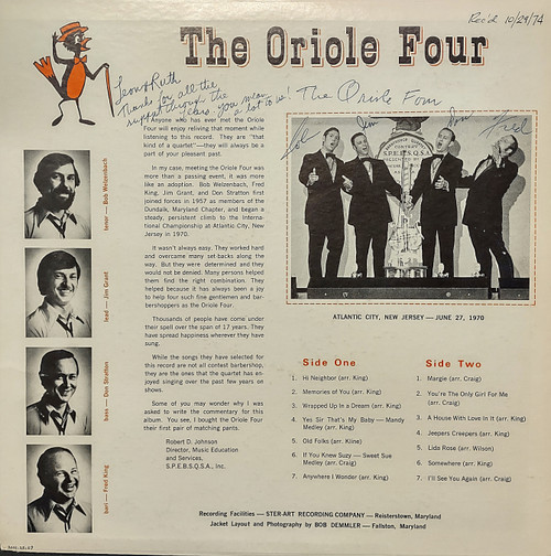 The Oriole Four: 1970 International Champions SPEBSQSA Inc.  - Digital Album (from Original Vinyl Recording) -  Download