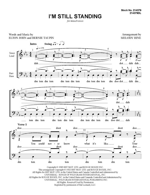 I'm Still Standing (SATB) (arr. Melody Hine)