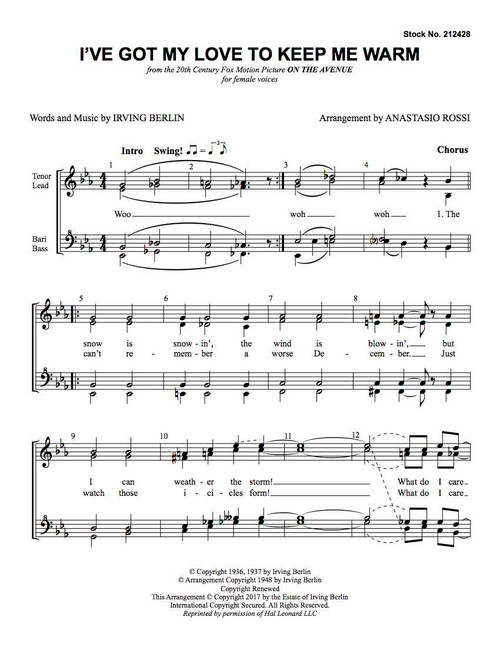 I've Got My Love to Keep Me Warm (SSAA) (arr. Rossi) - Download