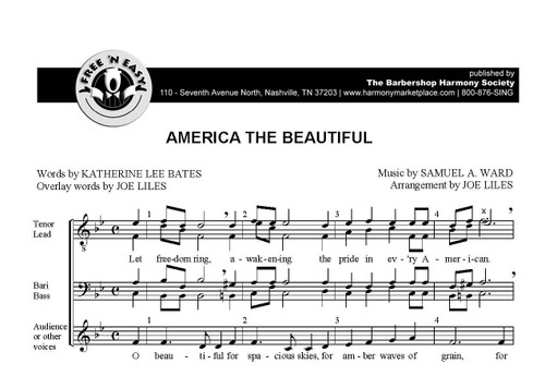  America The Beautiful (Overlay with Let Freedom Ring) (TTBB) (arr. Liles) - FREE Sheet Music + Digital Learning Tracks Bundle