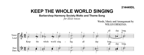 Keep The Whole World Singing (SSAA) - Free Digital Sheet Music + Tracks Download Bundle