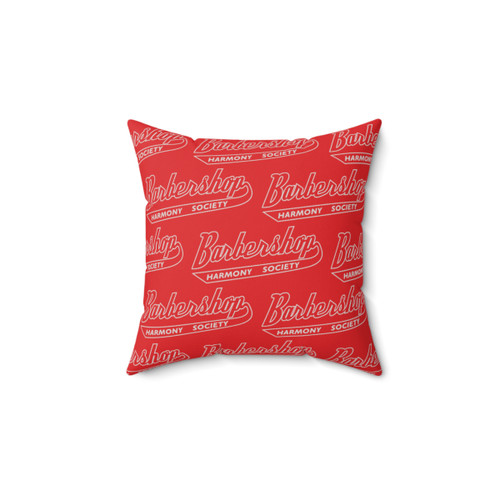 Red Multi Barbershop Harmony Society Polyester Square Pillow