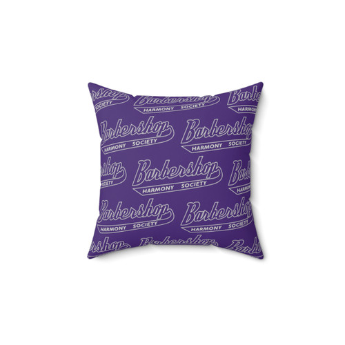 Purple Multi Barbershop Harmony Society "Uni" Polyester Square Pillow