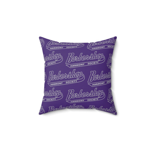 Purple Multi Barbershop Harmony Society "Uni" Polyester Square Pillow