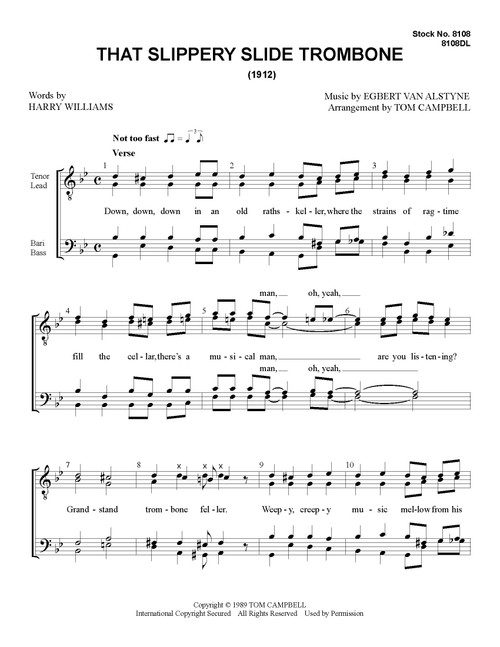 That Slippery Slide Trombone (TTBB) (arr. Campbell) - Download