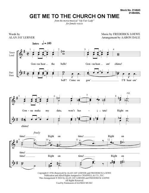 Get Me to the Church on Time (SSAA) (arr. Dale)