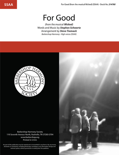 For Good (from WICKED) (SSAA) (arr. Tramack)