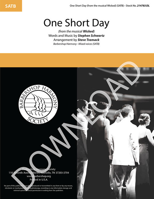 One Short Day (from WICKED) (SATB) (arr. Tramack) - Download
